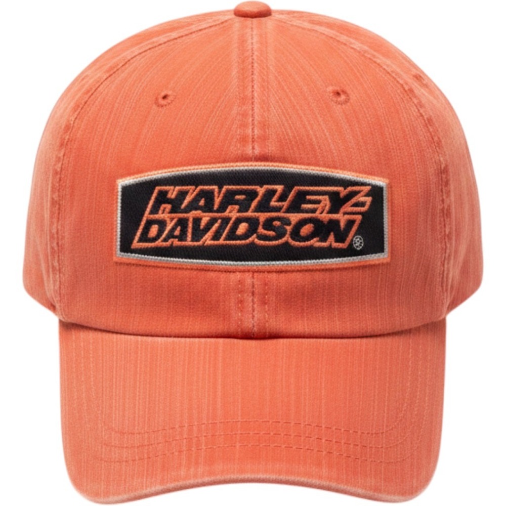 Harley Davidson Genuine‎ MotorClothes Orange Stretch Fit Baseball Cap Hat Small